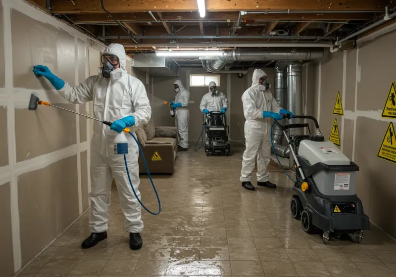 Basement Moisture Removal and Structural Drying process in Ashford, AL